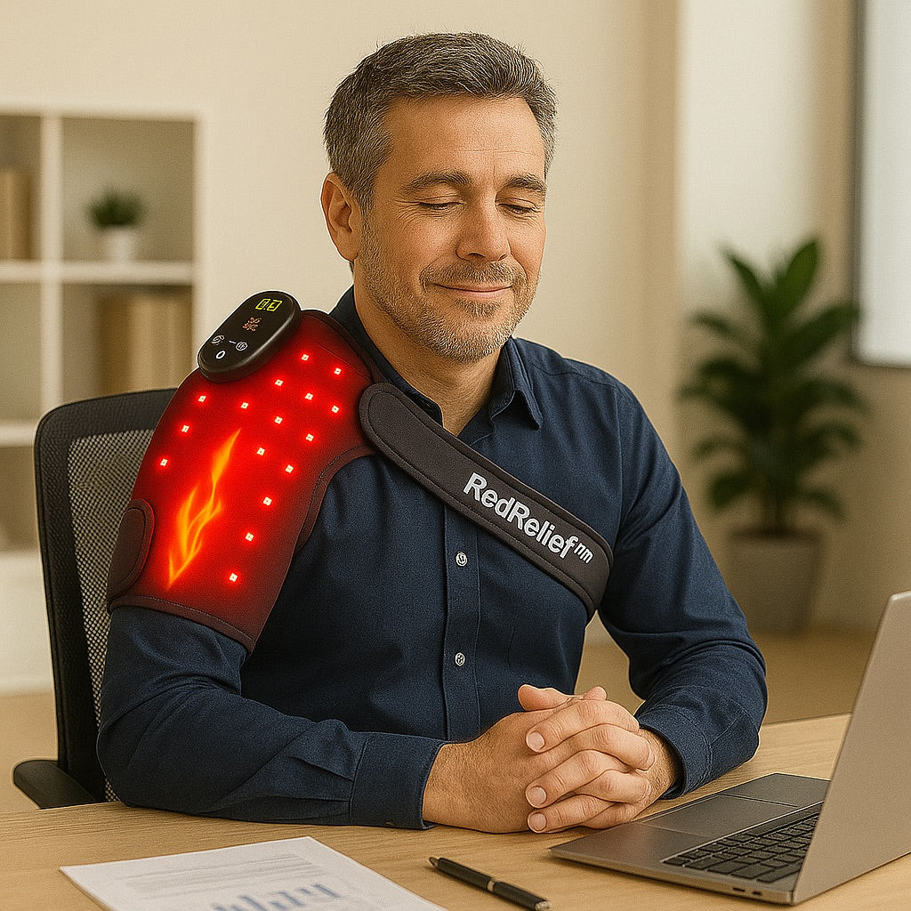 RedRelief™  Shoulder Brace with Infrared Red Light Therapy + Vibration Massage (Left & Right Shoulders)