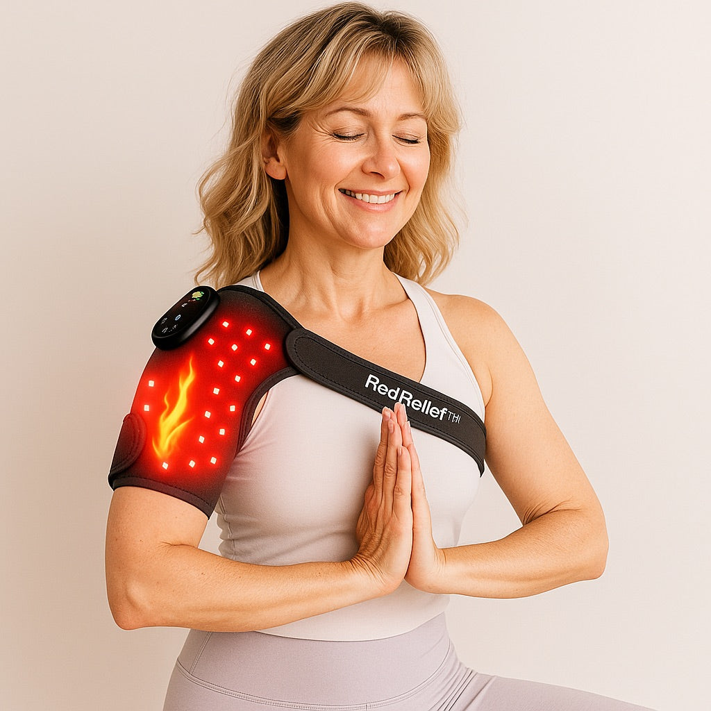 RedRelief™  Shoulder Brace with Infrared Red Light Therapy + Vibration Massage (Left & Right Shoulders)