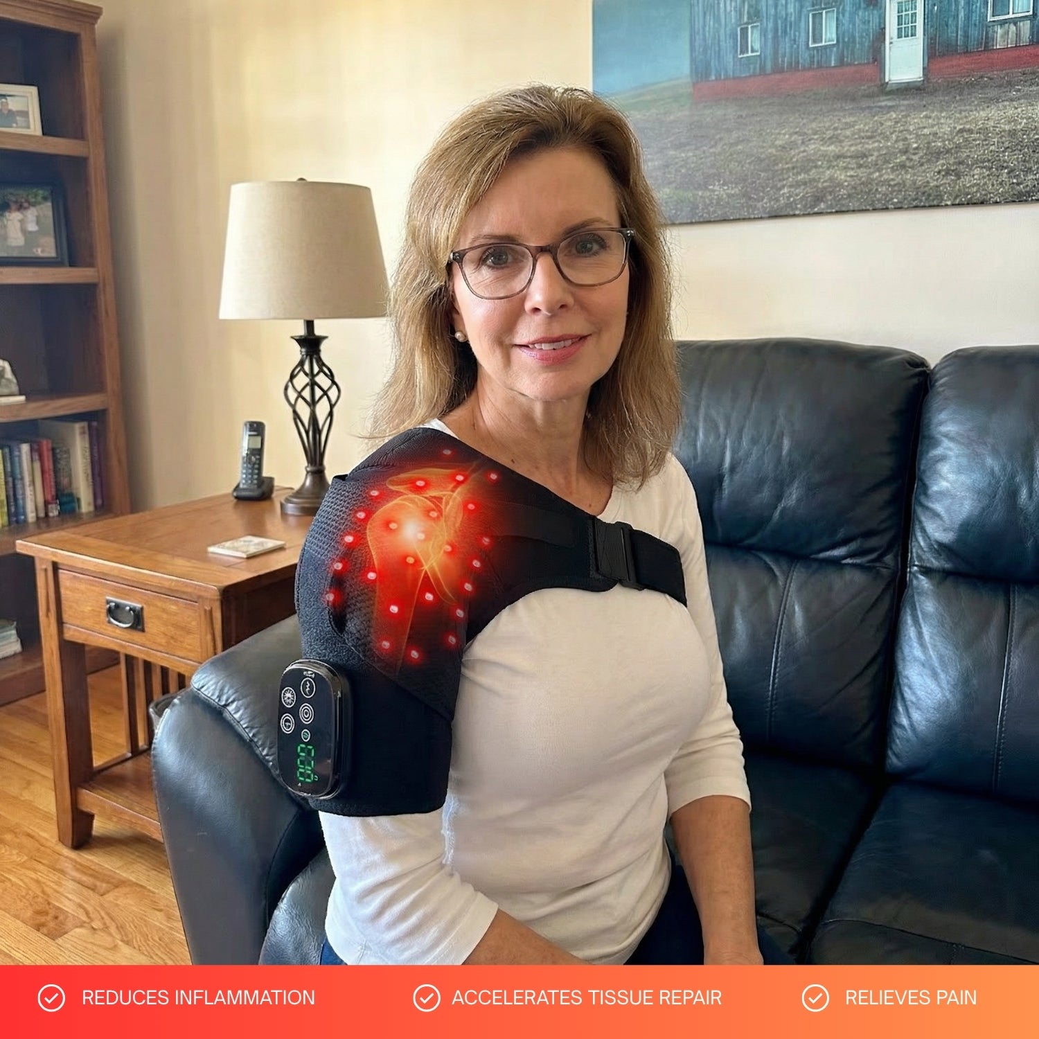 RedRelief™  Shoulder Brace with Infrared & Red Light Therapy + Massage (Left & Right Shoulders)
