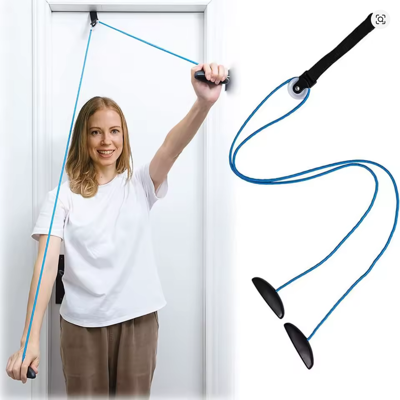 Shoulder Pulley For Physical Therapy - Over The Door Pulley For Frozen Shoulder & Rotator Cuff Pain Relief