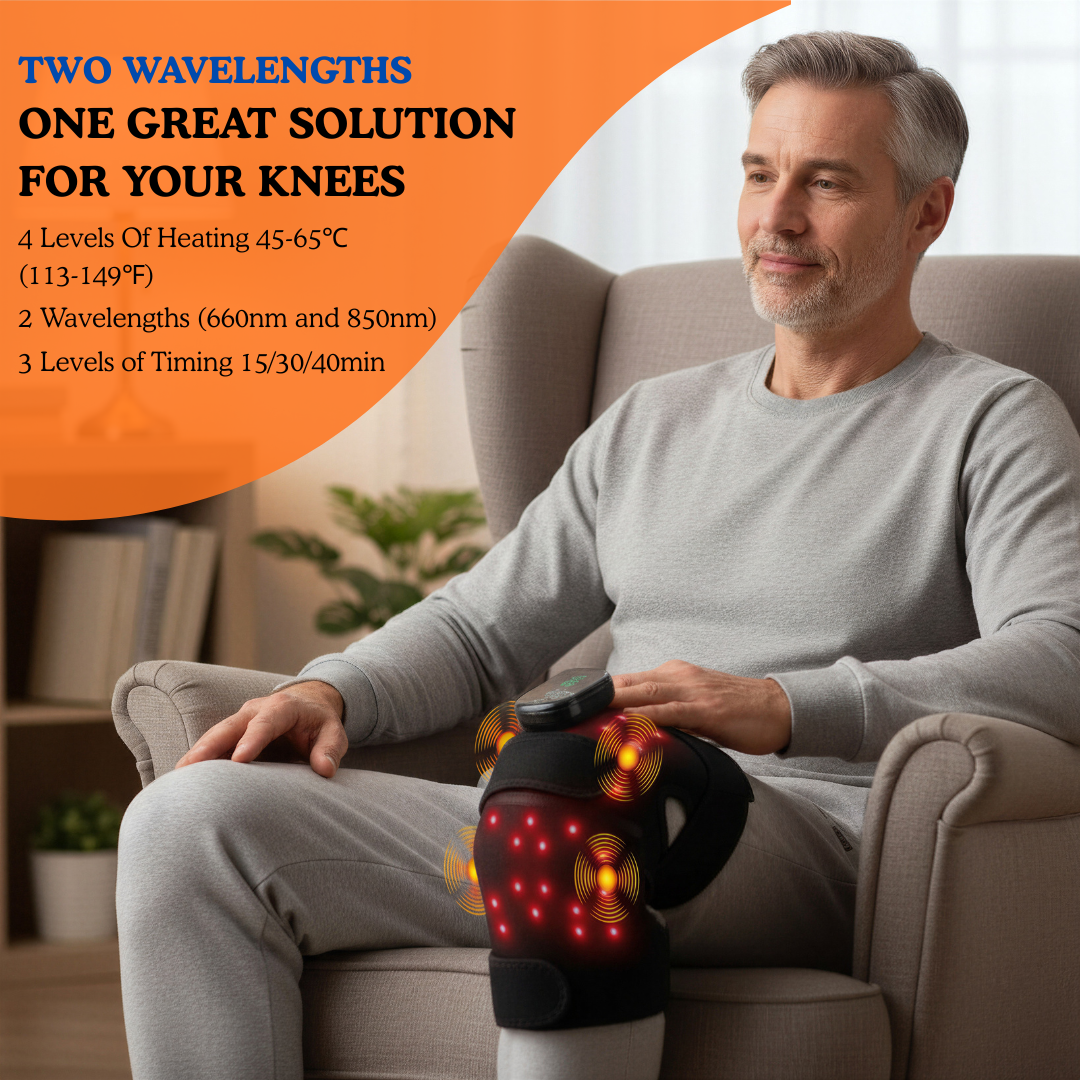 RedRelief™  Knee Brace with Red Light & Infrared Therapy (Wireless Design + Massage)